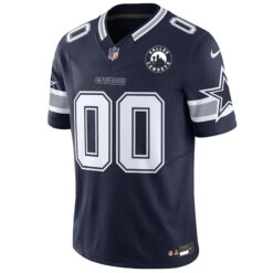 Alternative view of Custom Dallas Cowboys Dallas City Patch Navy Limited Jersey - All Stitched