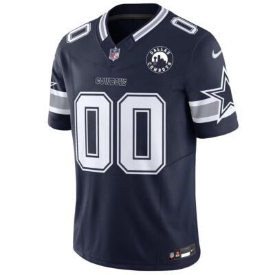 Alternative view of Custom Dallas Cowboys Dallas City Patch Navy Limited Jersey - All Stitched