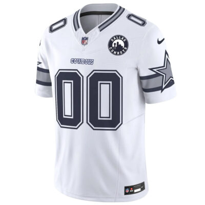 Alternative view of Custom Dallas Cowboys Dallas City Patch White Limited Jersey - All Stitched
