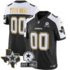 Custom Dallas Cowboys Texas Patch Black Gold Trim Limited Jersey - All Stitched