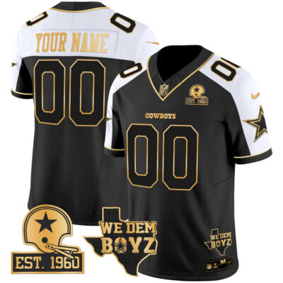 Custom Dallas Cowboys Est 1960 We Dem Boyz Patch Black Gold Alternate Limited Jersey - All Stitched