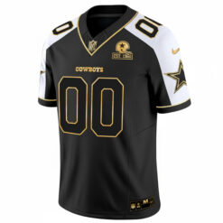 Alternative view of Custom Dallas Cowboys Est 1960 We Dem Boyz Patch Black Gold Alternate Limited Jersey - All Stitched