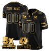 Custom Dallas Cowboys 5x Champions Black Gold Limited Jersey - All Stitched