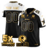 Custom Dallas Cowboys 5x Champions Black Gold Alternate Limited Jersey - All Stitched