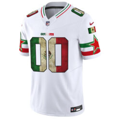 Alternative view of Custom Dallas Cowboys Mexico White Vapor F.U.S.E Limited Jersey - All Stitched
