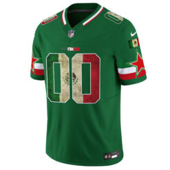 Alternative view of Custom Dallas Cowboys Mexico Green Vapor F.U.S.E Limited Jersey - All Stitched