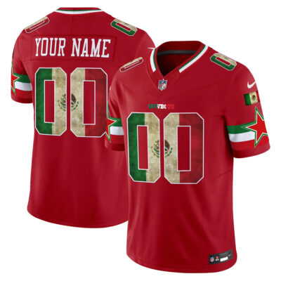 Custom Dallas Cowboys Mexico Red Vapor F.U.S.E Limited Jersey - All Stitched