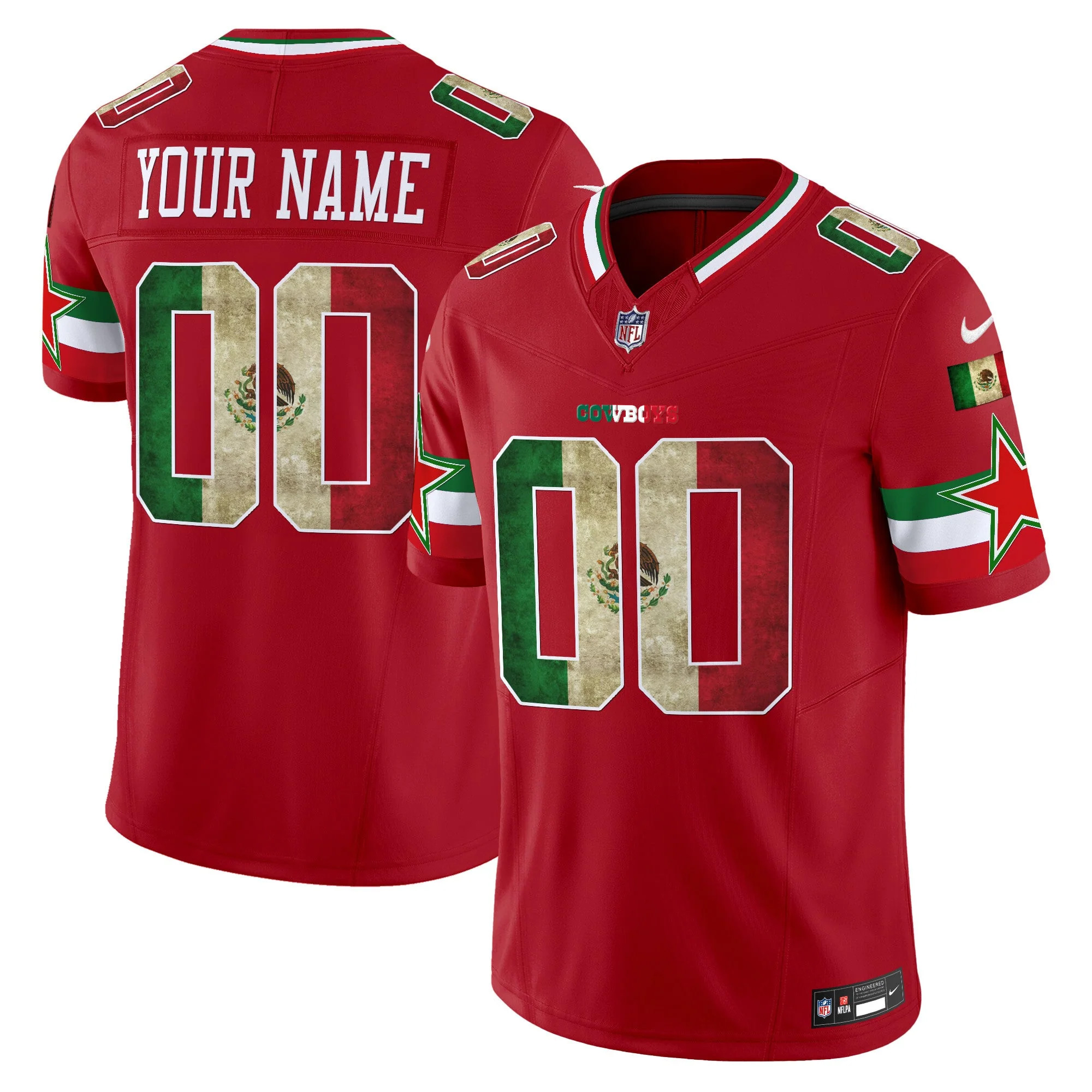 Custom Dallas Cowboys Mexico Red Vapor F.U.S.E Limited Jersey - All Stitched