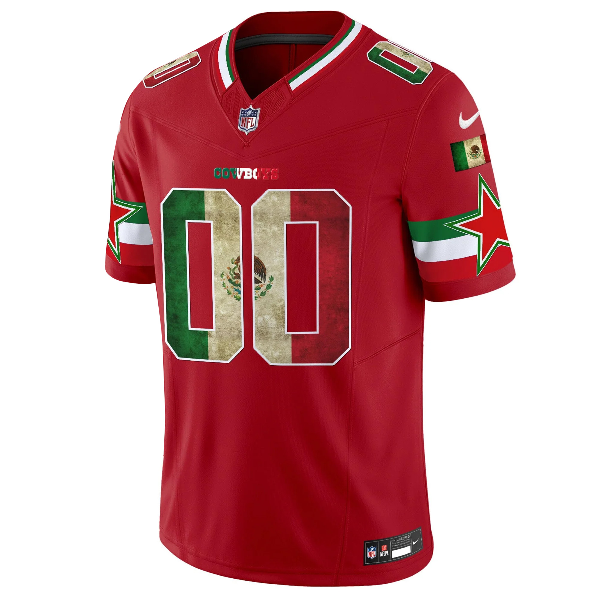 Custom Dallas Cowboys Mexico Red Vapor F.U.S.E Limited Jersey - All Stitched - Image 2