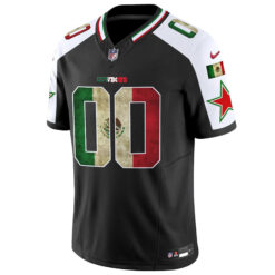 Alternative view of Custom Dallas Cowboys Mexico Black Alternate Vapor F.U.S.E Limited Jersey - All Stitched