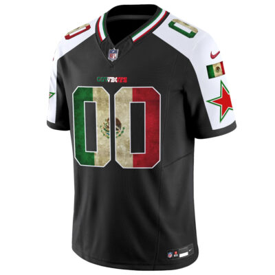 Alternative view of Custom Dallas Cowboys Mexico Black Alternate Vapor F.U.S.E Limited Jersey - All Stitched