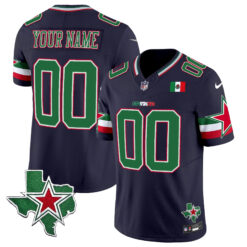 Custom Dallas Cowboys Mexico Edition Navy Vapor F.U.S.E Limited Jersey - All Stitched