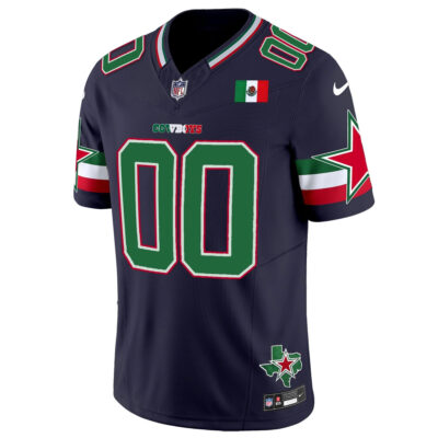Alternative view of Custom Dallas Cowboys Mexico Edition Navy Vapor F.U.S.E Limited Jersey - All Stitched