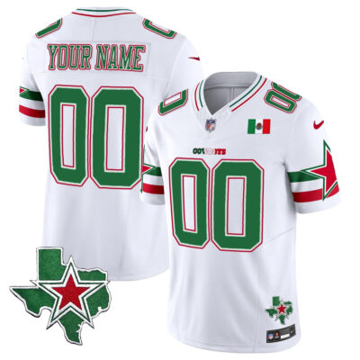 Custom Dallas Cowboys Mexico Edition White Vapor F.U.S.E Limited Jersey - All Stitched
