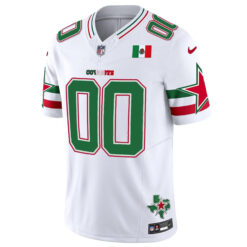 Alternative view of Custom Dallas Cowboys Mexico Edition White Vapor F.U.S.E Limited Jersey - All Stitched