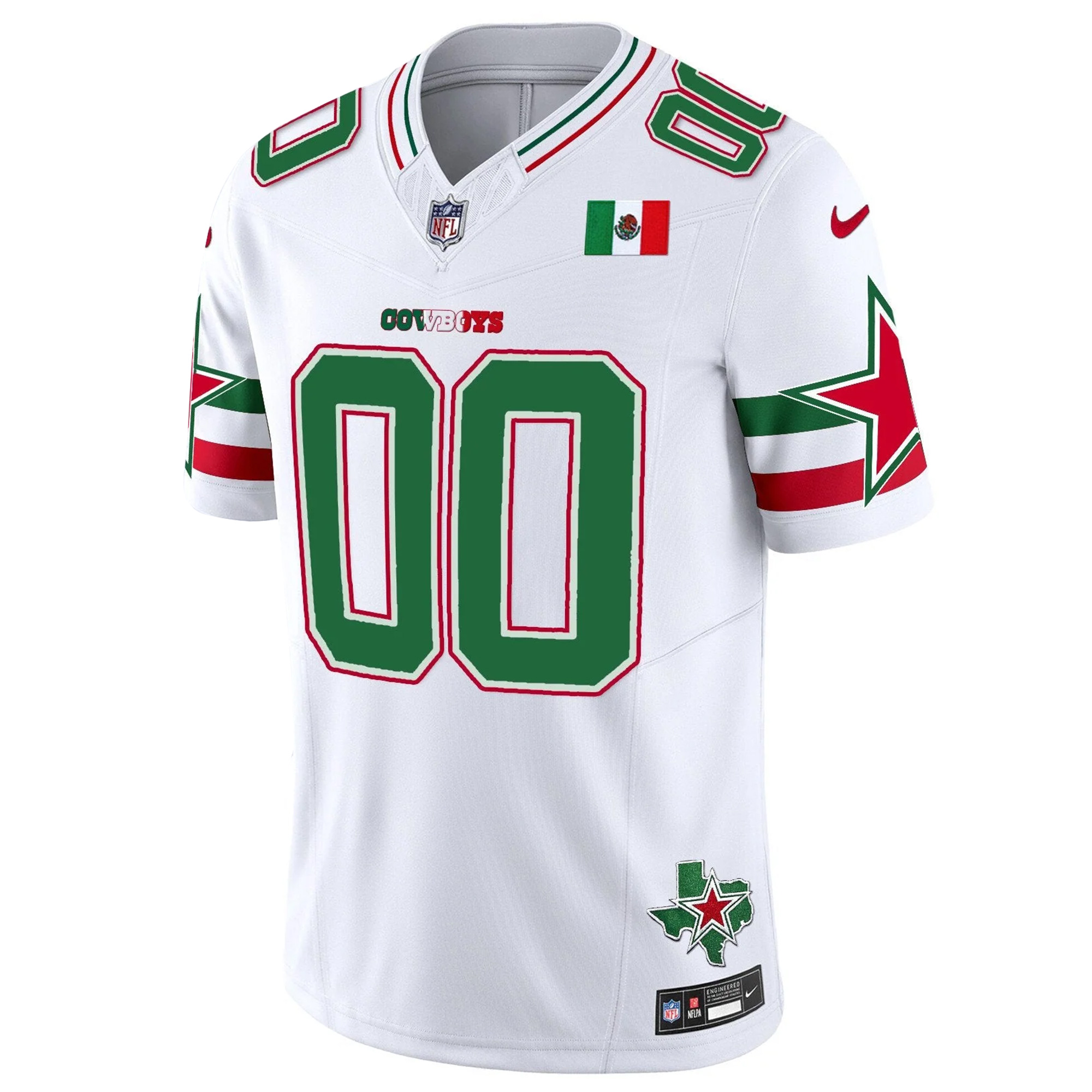 Custom Dallas Cowboys Mexico Edition White Vapor F.U.S.E Limited Jersey - All Stitched - Image 2