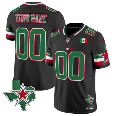 Custom Dallas Cowboys Mexico Edition Black Vapor F.U.S.E Limited Jersey - All Stitched