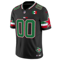 Alternative view of Custom Dallas Cowboys Mexico Edition Black Vapor F.U.S.E Limited Jersey - All Stitched