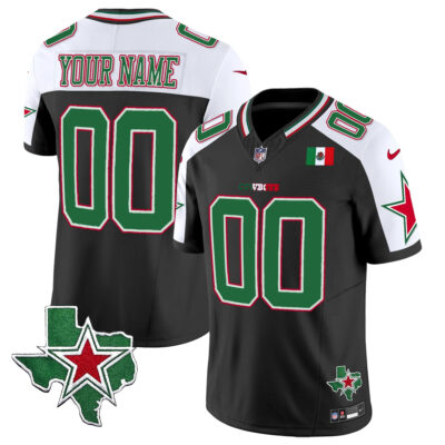 Custom Dallas Cowboys Mexico Edition Black Alternate Vapor F.U.S.E Limited Jersey - All Stitched