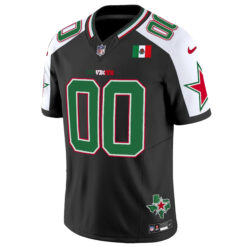 Alternative view of Custom Dallas Cowboys Mexico Edition Black Alternate Vapor F.U.S.E Limited Jersey - All Stitched