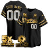 Custom Dallas Cowboys 5 Time Champions Black Gold Limited Baseball Jersey - All Stitched