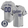 Custom Dallas Cowboys Grey Baseball Jersey - All Stitched