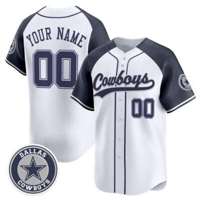 Custom Dallas Cowboys Navy Alternate Baseball Jersey - All Stitched