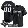 Custom Dallas Cowboys Gothic Lone Star Edition Black Baseball Jersey - All Stitched