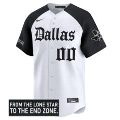 Alternative view of Custom Dallas Cowboys Gothic Lone Star Edition Black Alternate Baseball Jersey - All Stitched