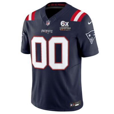 Alternative view of Custom New England Patriots 6x Champions Navy Vapor F.U.S.E Limited Jersey - All Stitched