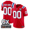 Custom New England Patriots 6x Champions Red Vapor F.U.S.E Limited Jersey - All Stitched
