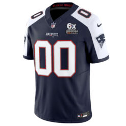 Alternative view of Custom New England Patriots 6x Champions Navy Alternate Vapor F.U.S.E Limited Jersey - All Stitched