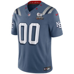 Alternative view of Custom New England Patriots 6x Champions Storm Blue Vapor F.U.S.E Limited Jersey - All Stitched