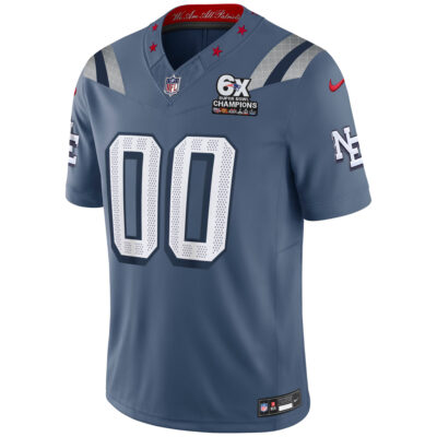 Alternative view of Custom New England Patriots 6x Champions Storm Blue Vapor F.U.S.E Limited Jersey - All Stitched