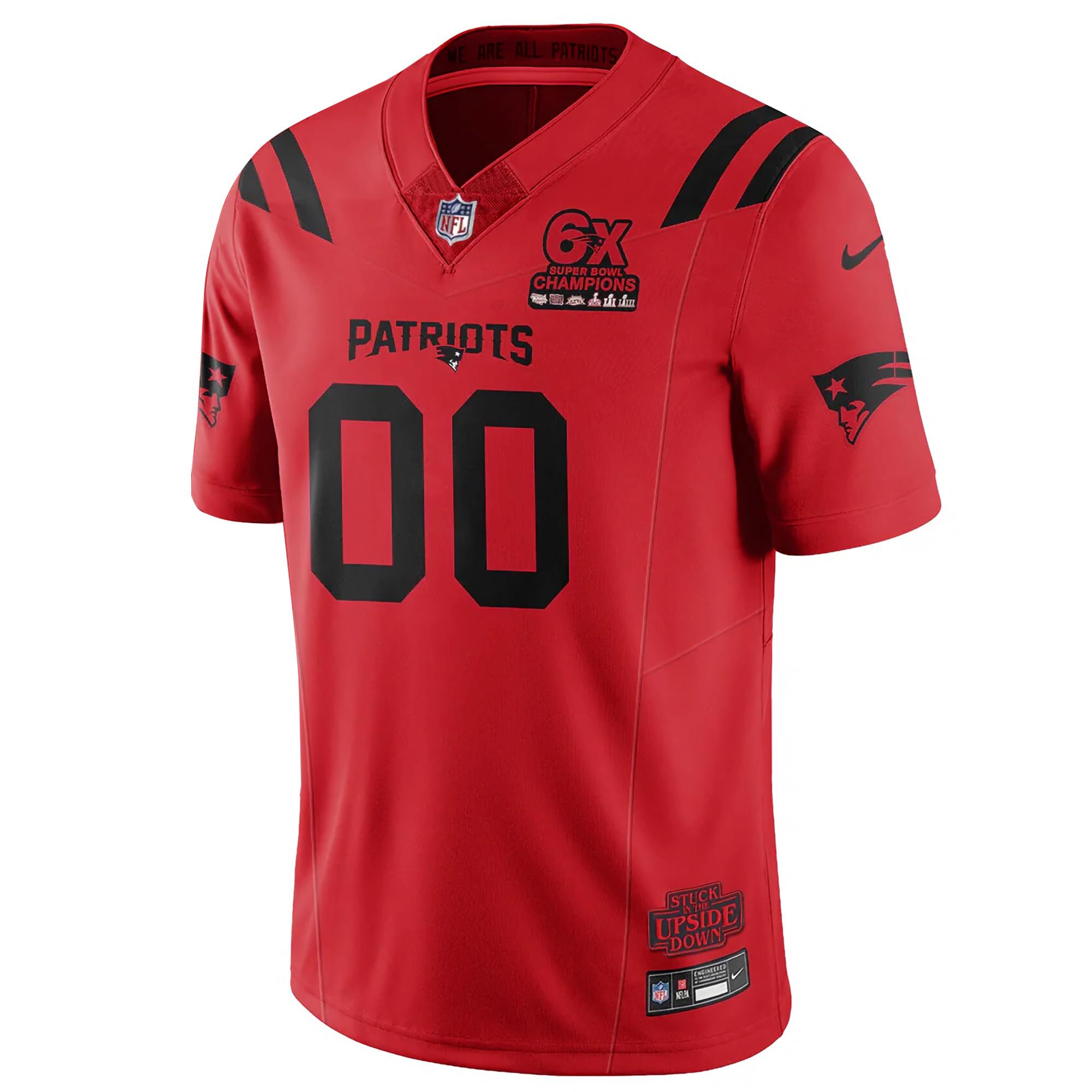 Custom New England Patriots Stranger Things Edition Red Vapor F.U.S.E Limited Jersey - All Stitched - Image 2