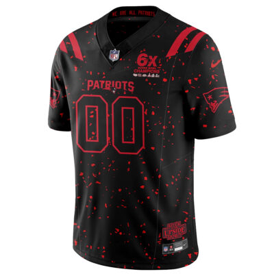 Alternative view of Custom New England Patriots Stranger Things Edition Black Special Vapor F.U.S.E Limited Jersey - All Stitched
