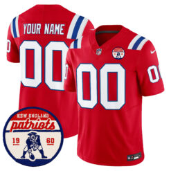 Custom New England Patriots Red Throwback Vapor F.U.S.E Limited Jersey - All Stitched
