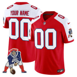 Custom New England Patriots Red Alternate Throwback Vapor F.U.S.E Limited Jersey - All Stitched