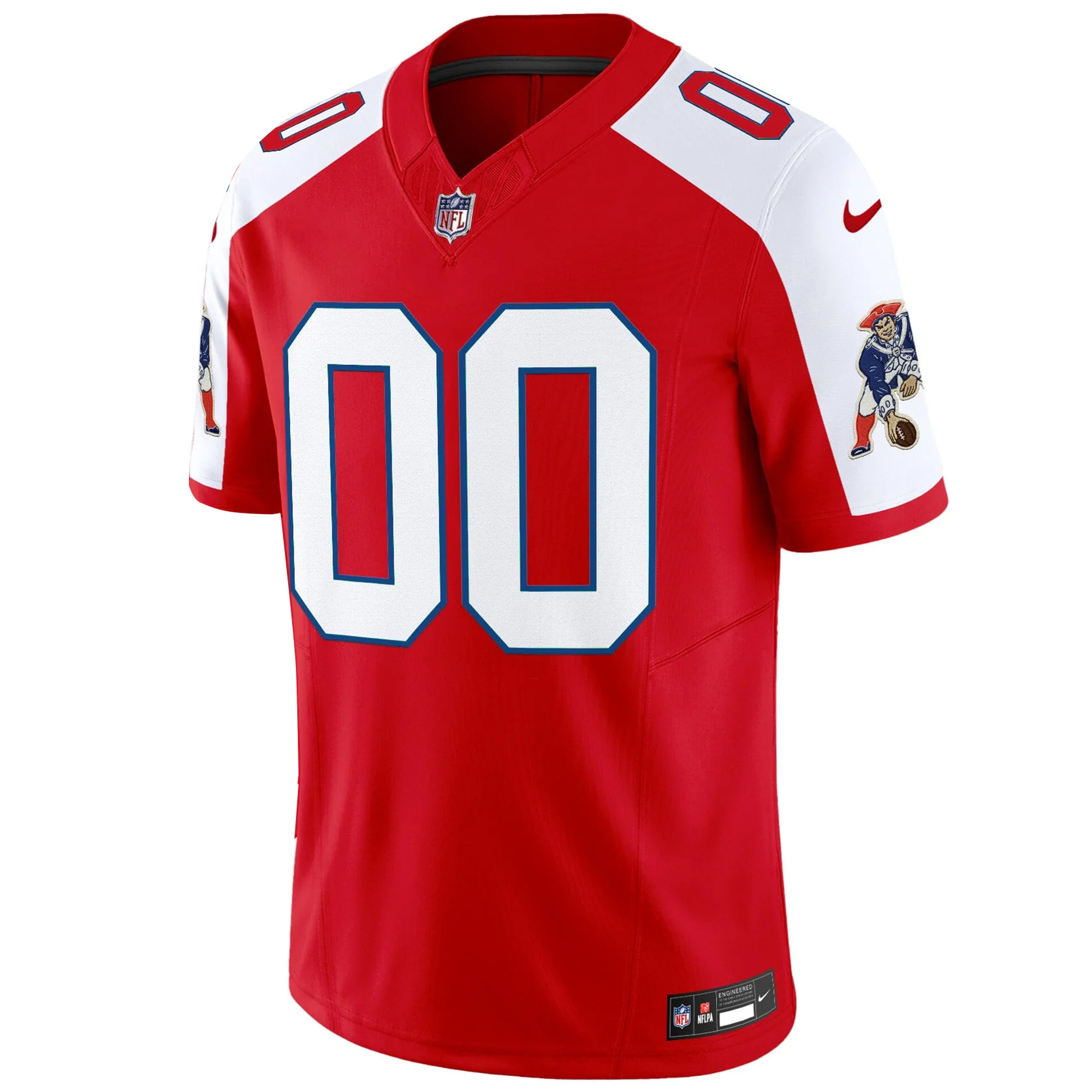 Custom New England Patriots Red Alternate Throwback Vapor F.U.S.E Limited Jersey - All Stitched - Image 2