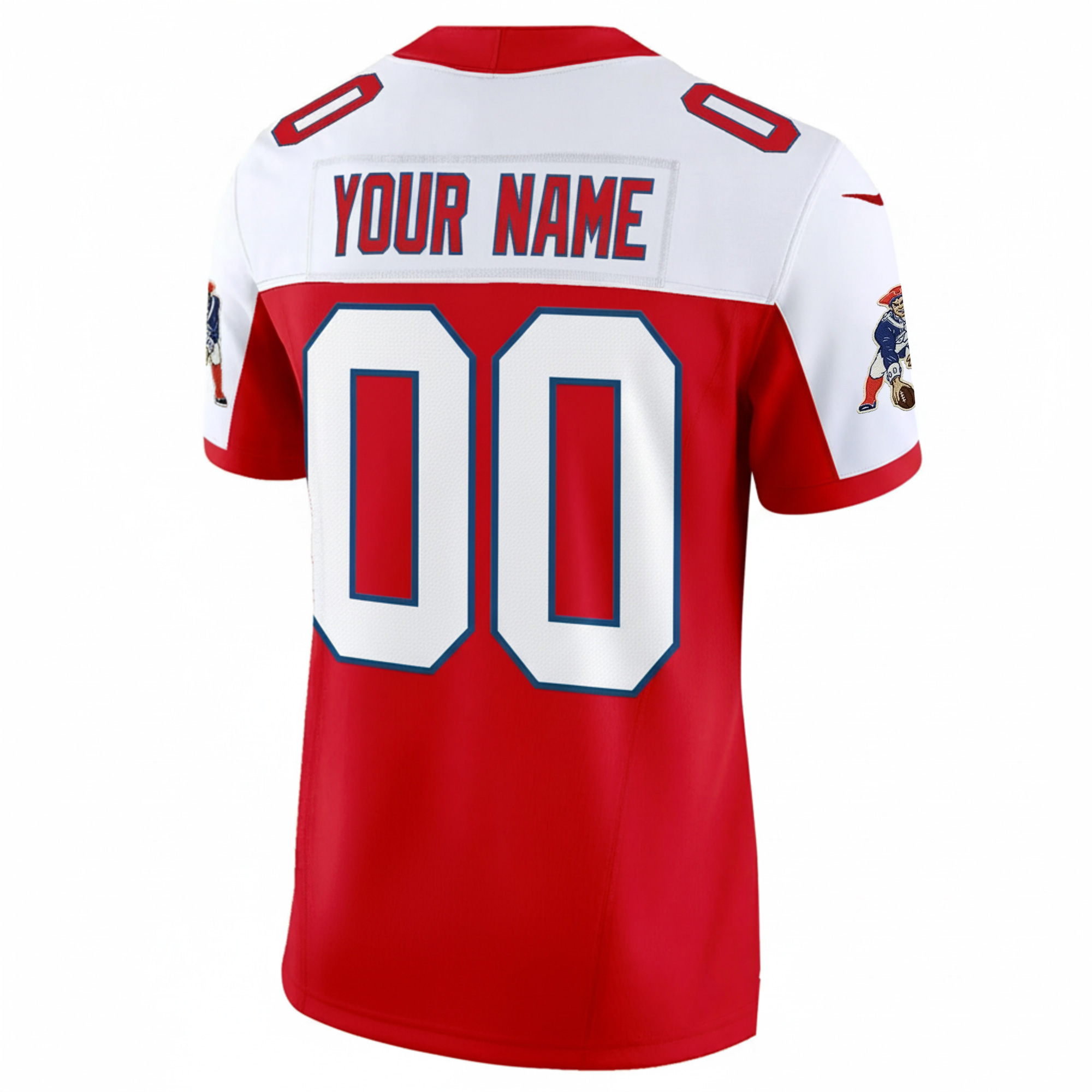Custom New England Patriots Red Alternate Throwback Vapor F.U.S.E Limited Jersey - All Stitched - Image 3
