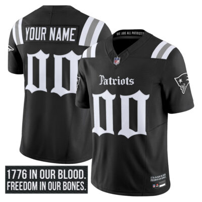 Custom New England Patriots Gothic Revolution Edition Black Vapor F.U.S.E Limited Jersey - All Stitched