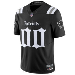 Alternative view of Custom New England Patriots Gothic Revolution Edition Black Vapor F.U.S.E Limited Jersey - All Stitched