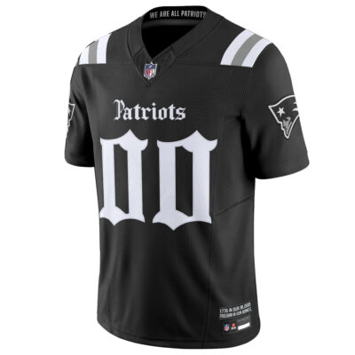 Alternative view of Custom New England Patriots Gothic Revolution Edition Black Vapor F.U.S.E Limited Jersey - All Stitched