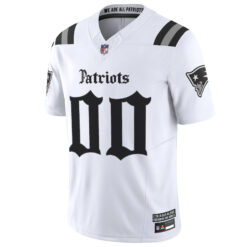 Alternative view of Custom New England Patriots Gothic Revolution Edition White Vapor F.U.S.E Limited Jersey - All Stitched