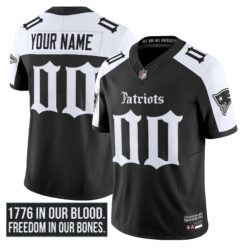 Custom New England Patriots Gothic Revolution Edition Black Alternate Vapor F.U.S.E Limited Jersey - All Stitched