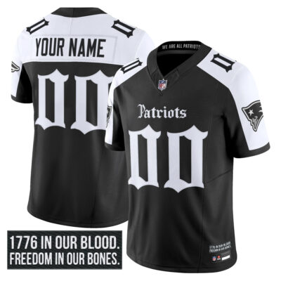 Custom New England Patriots Gothic Revolution Edition Black Alternate Vapor F.U.S.E Limited Jersey - All Stitched