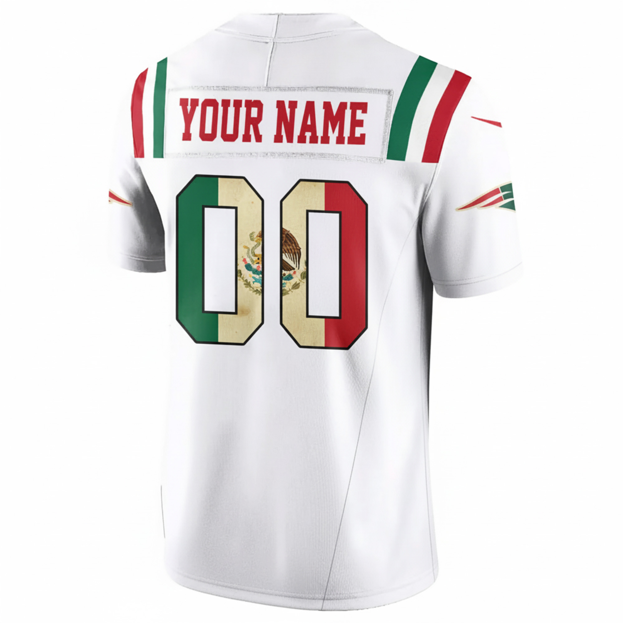 Custom New England Patriots Mexico White Limited Jersey - All Stitched - Image 3