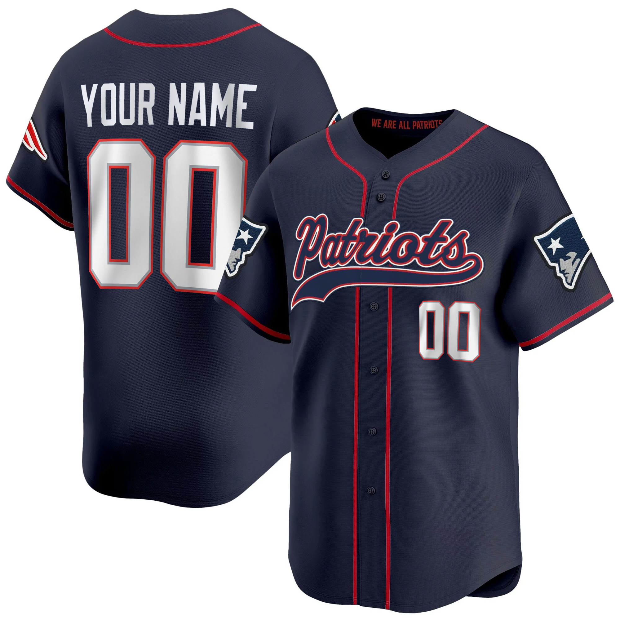 Custom New England Patriots Navy 2025 Limited Baseball Jersey - All Stitched