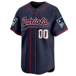 Alternative view of Custom New England Patriots Navy 2025 Limited Baseball Jersey - All Stitched