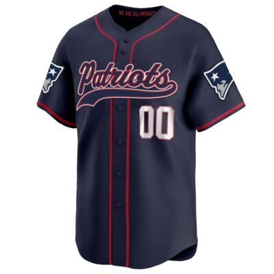 Alternative view of Custom New England Patriots Navy 2025 Limited Baseball Jersey - All Stitched